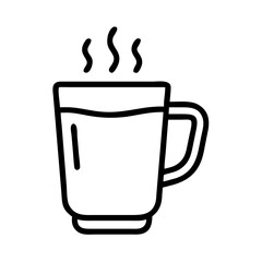 Glass Mug with Hot Coffee Icon Design
