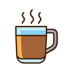 Glass Mug with Hot Coffee Icon Design