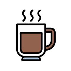 Glass Mug with Hot Coffee Icon Design