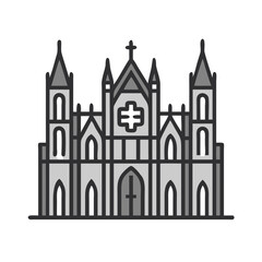 Fototapeta premium Gothic Cathedral Architecture Icon Design