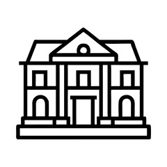 Historic Mansion Front View Icon Design
