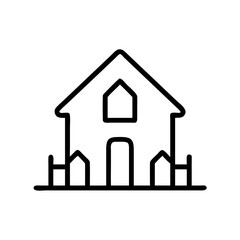 House with Picket Fence Icon Design
