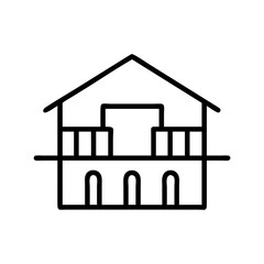 House with Picket Fence Icon Design