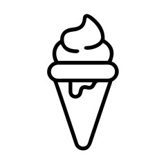 Ice Cream Cone with Swirl Icon Design
