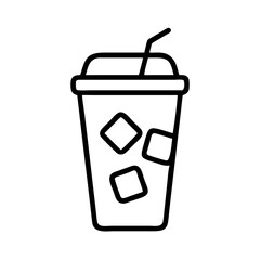Iced Beverage Cup with Cubes Icon Design