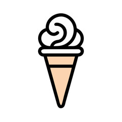 Ice Cream Cone with Swirl Icon Design