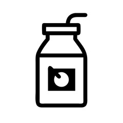 Juice Bottle with Label Icon Design