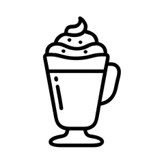 Latte with Milk Froth Icon Design