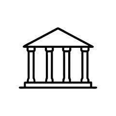 Luxury Villa with Columns Icon Design