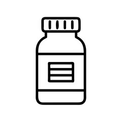 Medicine Bottle with Label Icon Design