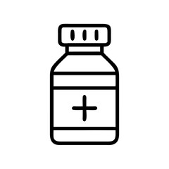 Medicine Bottle with Label Icon Design