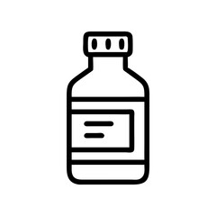 Medicine Bottle with Label Icon Design