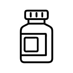 Medicine Bottle with Label Icon Design