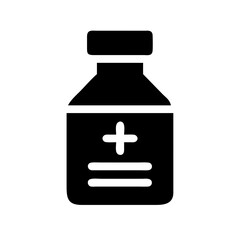 Medicine Bottle with Label Icon Design