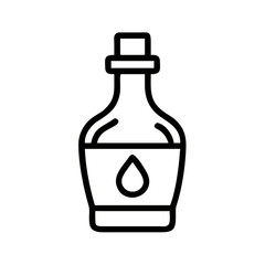 Oil Bottle with Label Icon Design