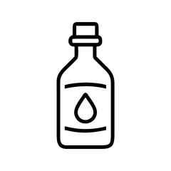 Oil Bottle with Label Icon Design