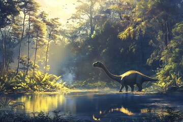 dinosaurs on the river