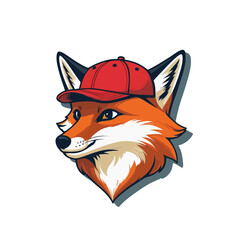 Obraz premium Fox Wearing a Cap vector tustratien
