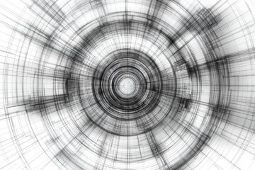 Obraz premium Abstract circular graphic design with radiating lines and concentric circles