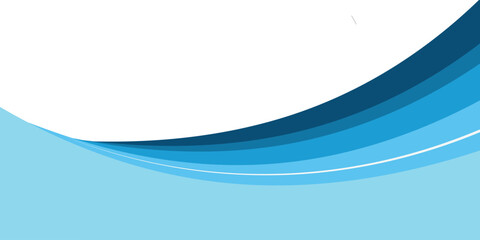 Blue poster template from curved stripes - vector page, brochure design with 3d shadow effect