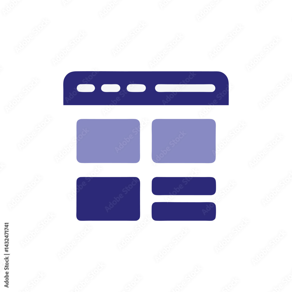 Wall mural website layout design modern ui template icon