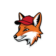 Stylized Fox Head with Cap vector tustratien