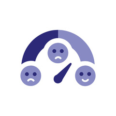 Customer Satisfaction Meter Smiley Faces Gauge Icon