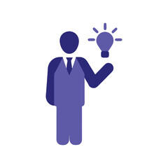 Obraz premium Businessman Icon Idea, Innovation, Solution Concept