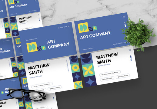 Blue And Green Business Card
