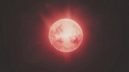 Fototapeta premium Crimson moon glows brightly in the inky night sky.