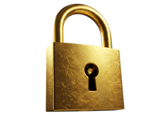 High-Quality Golden Padlock Icon – Symbol of Safety and Security