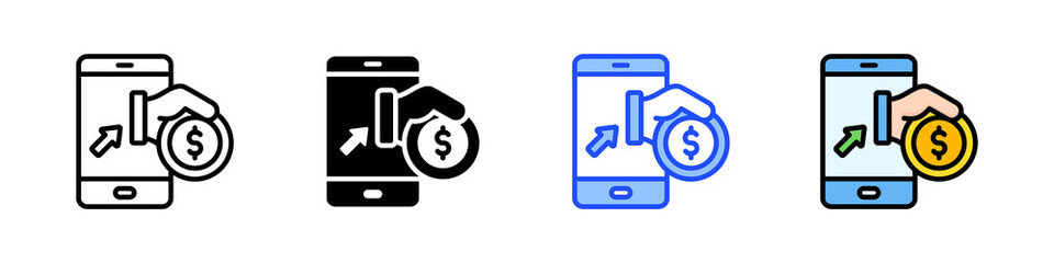 Fototapeta premium Give Online Money Icon Collection With Multiple Styles