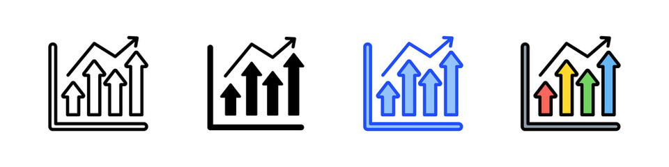 Growth Icon Collection With Multiple Styles