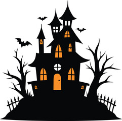 halloween castle vector