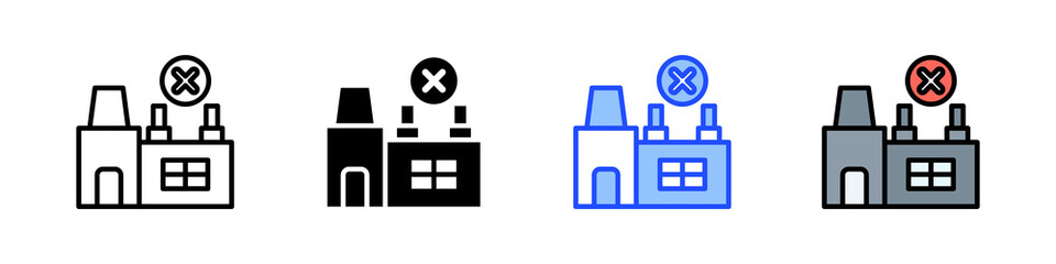 Obraz premium No Factory Icon Collection With Multiple Styles