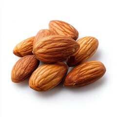 Fototapeta premium A handful of almonds, natural healthy snack, isolated on white, high quality --profile npeur8o.
