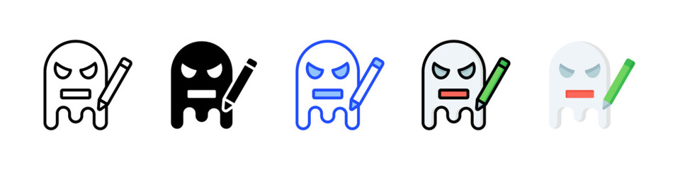 Ghost Writer Icon Collection With Multiple Styles