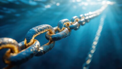 Underwater Golden Chain with Strength, and Ocean.
