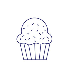 Muffin Cup Cake Line Art 