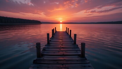 Obraz premium sunset on the pier