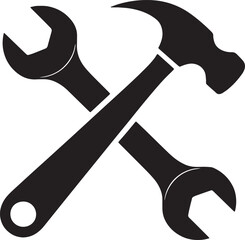 hammer and wrench crossed icon