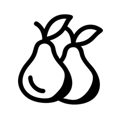 Pears with Leaf Cluster Icon Design