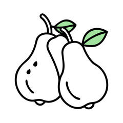 Pears with Leaf Cluster Icon Design