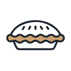 Pie with Crimped Crust Icon Design