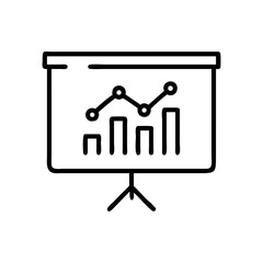 Presentation with Bar Chart Slide Icon Design