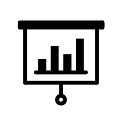 Presentation with Bar Chart Slide Icon Design