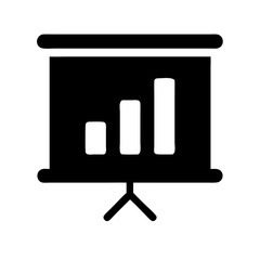 Presentation with Bar Chart Slide Icon Design