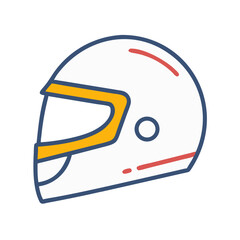 Racing Helmet Side Profile Icon Design