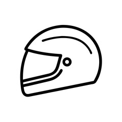 Racing Helmet Side Profile Icon Design