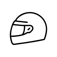 Racing Helmet Side Profile Icon Design